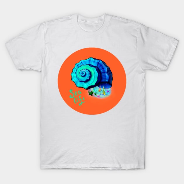 Fish Shell Art 3 T-Shirt by YellowStone